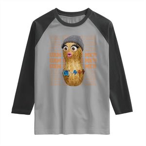 Funny Burnt Peanut Goop Raglan Shirt Uhm Excuse Me TS14 Sport Gray Black Print Your Wear