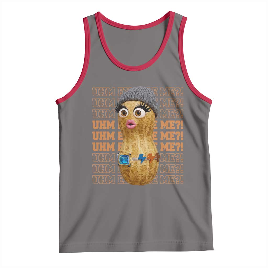 Funny Burnt Peanut Goop Tank Top Uhm Excuse Me TS14 Deep Heather Red Print Your Wear