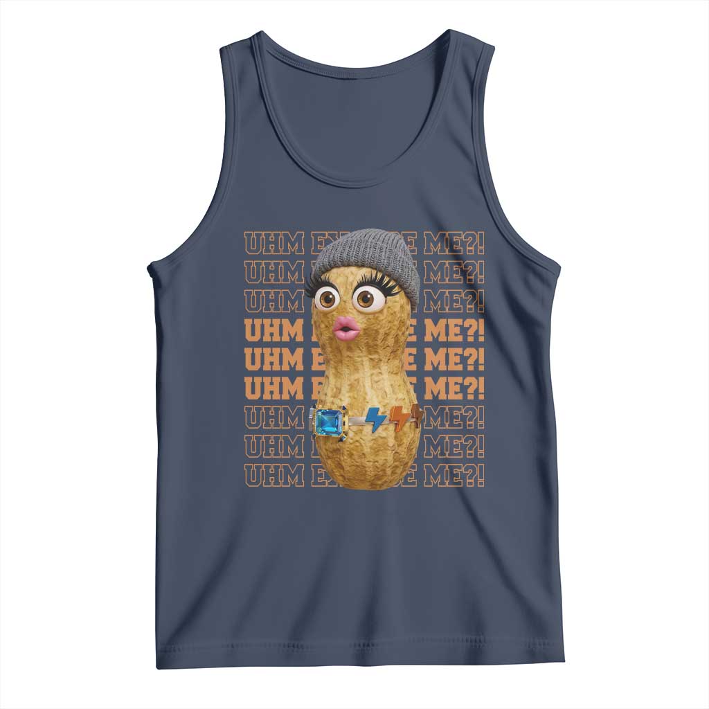 Funny Burnt Peanut Goop Tank Top Uhm Excuse Me TS14 Navy Print Your Wear