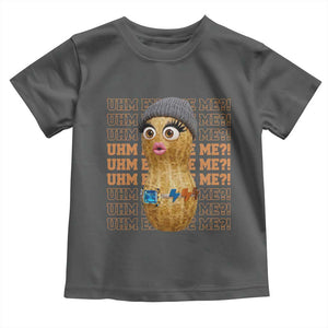 Funny Burnt Peanut Goop Toddler T Shirt Uhm Excuse Me TS14 Dark Heather Print Your Wear