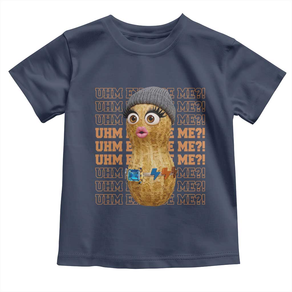 Funny Burnt Peanut Goop Toddler T Shirt Uhm Excuse Me TS14 Navy Print Your Wear