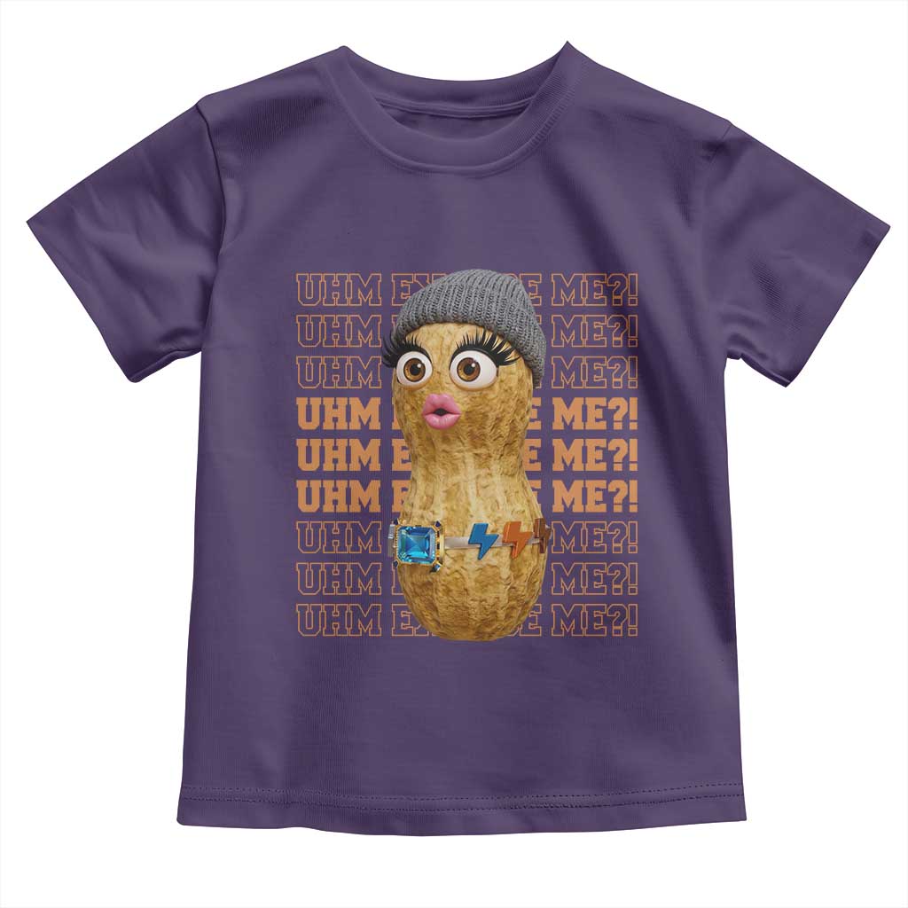 Funny Burnt Peanut Goop Toddler T Shirt Uhm Excuse Me TS14 Purple Print Your Wear