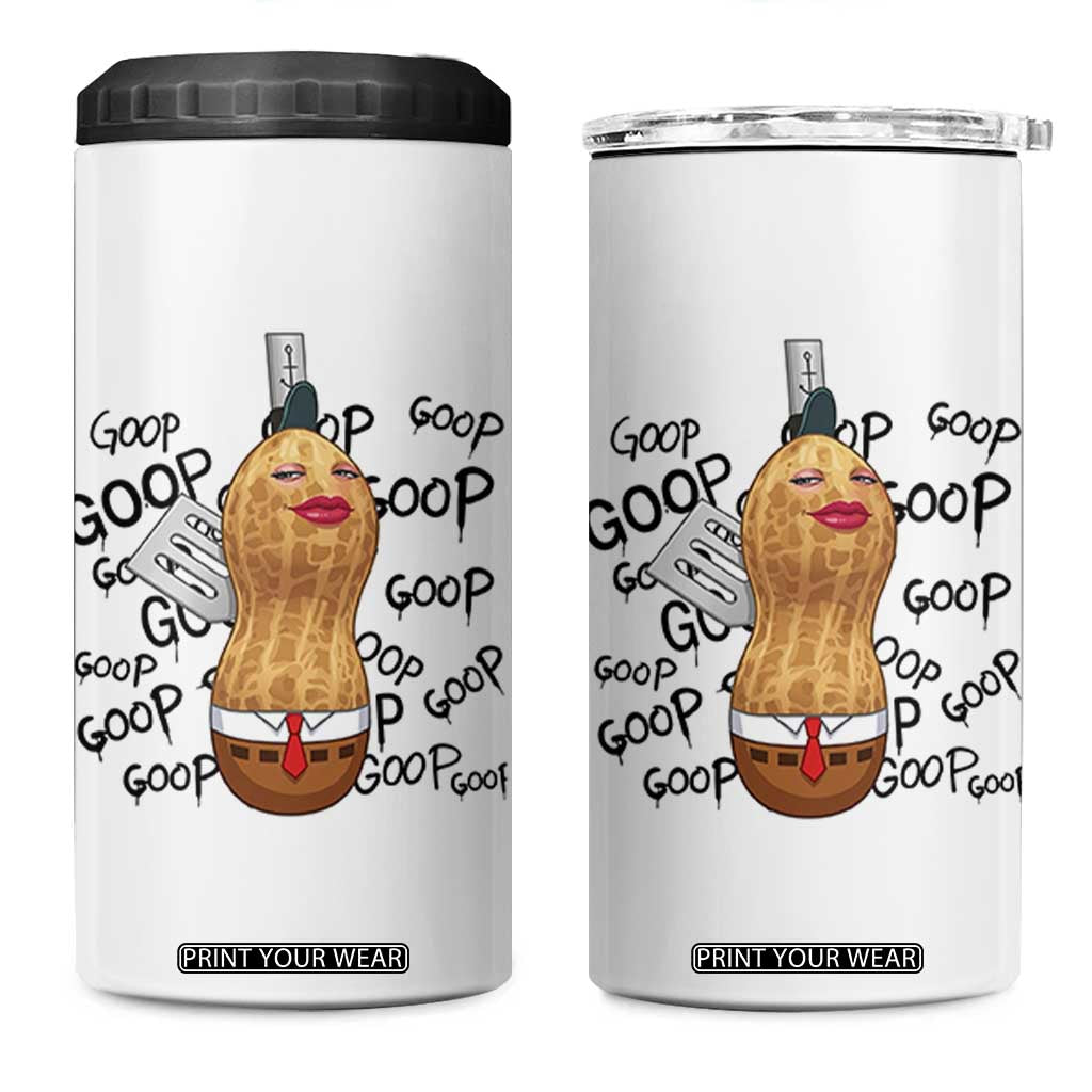 Funny Burnt Peanut 4 in 1 Can Cooler Tumbler Goop Bungulato Homage TS14 One Size: 16 oz White Print Your Wear