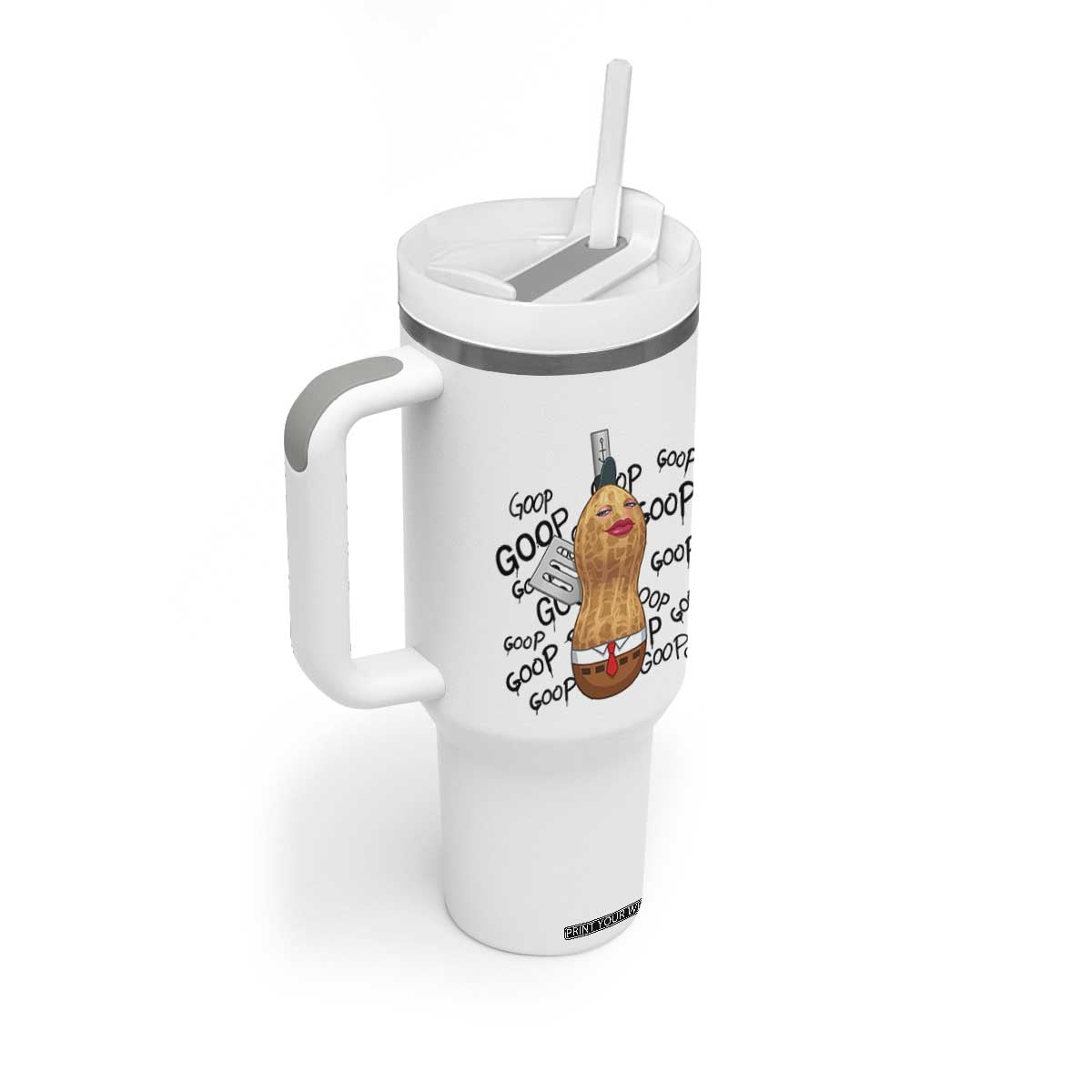 Funny Burnt Peanut Tumbler With Handle Goop Bungulato Homage TS14 Print Your Wear