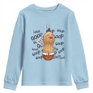 Funny Burnt Peanut Youth Sweatshirt Goop Bungulato Homage TS14 Light Blue Print Your Wear