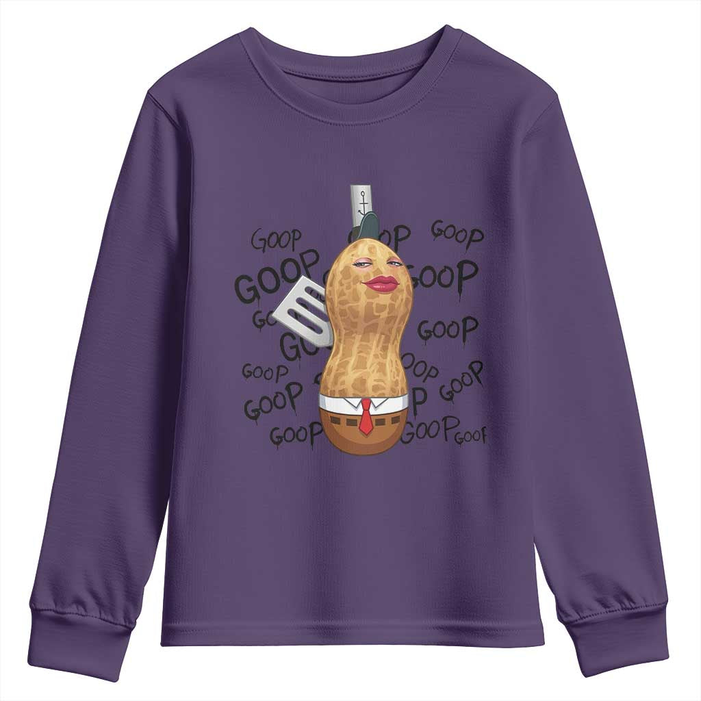 Funny Burnt Peanut Youth Sweatshirt Goop Bungulato Homage TS14 Purple Print Your Wear