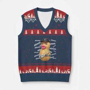 Funny Burnt Peanut Goop V-Neck Knit Sweater Vest Mhmmm Goop Bungulato TS14 Navy Red Print Your Wear