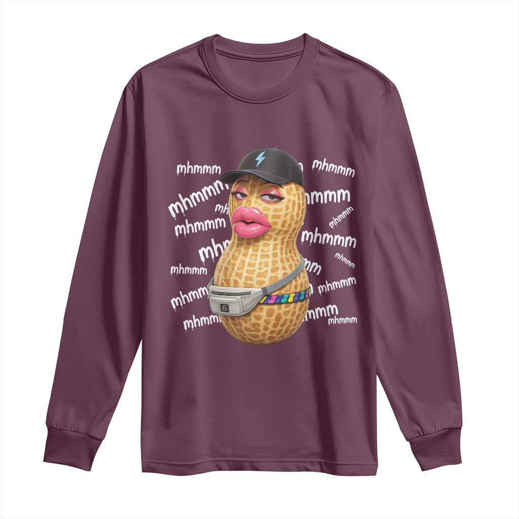 Funny Burnt Peanut Goop Long Sleeve Shirt Mhmmm Goop Bungulato TS14 Maroon Print Your Wear