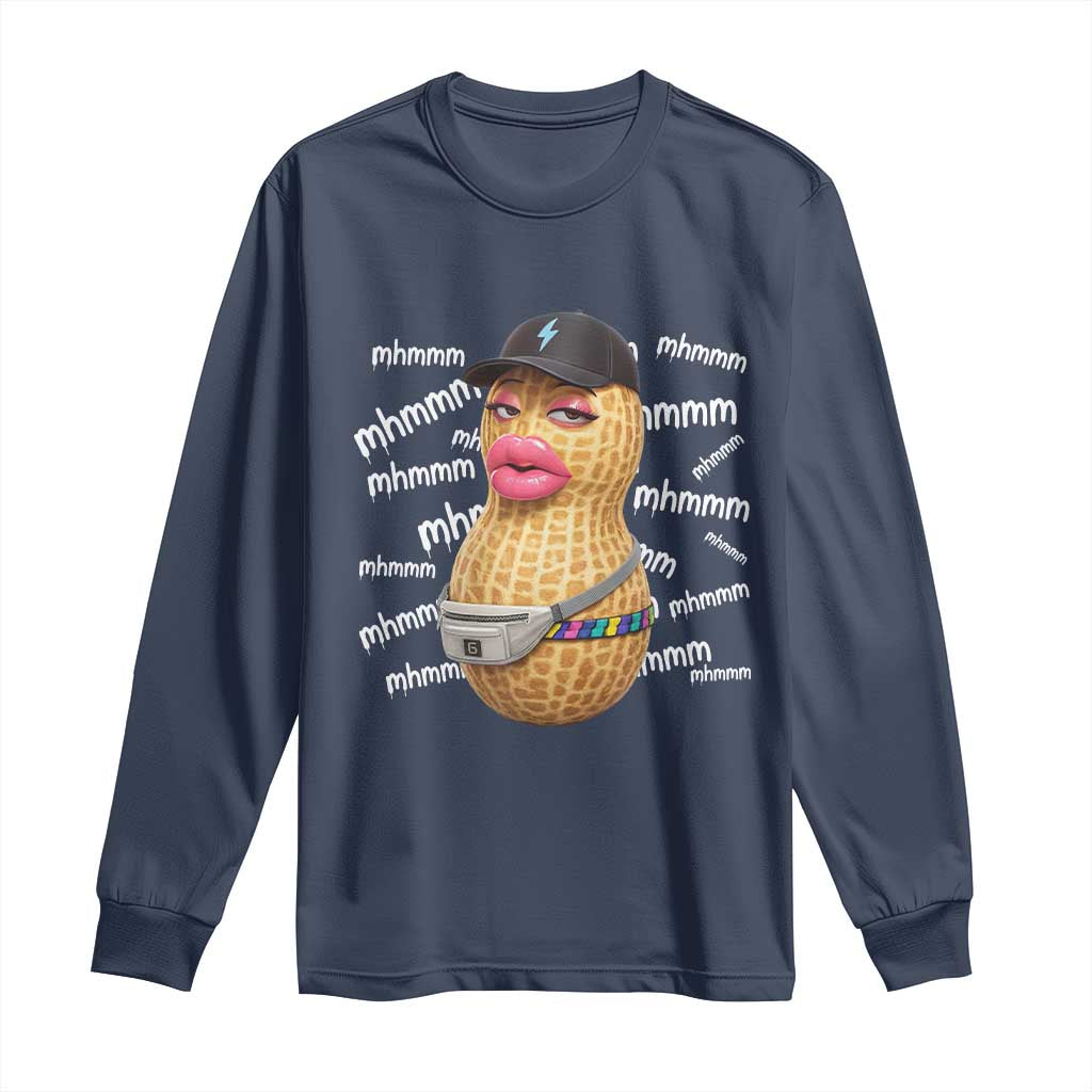 Funny Burnt Peanut Goop Long Sleeve Shirt Mhmmm Goop Bungulato TS14 Navy Print Your Wear