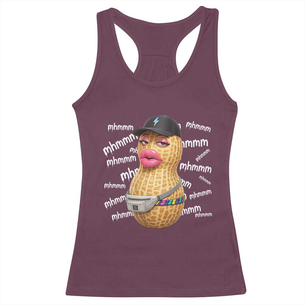 Funny Burnt Peanut Goop Racerback Tank Top Mhmmm Goop Bungulato TS14 Maroon Print Your Wear