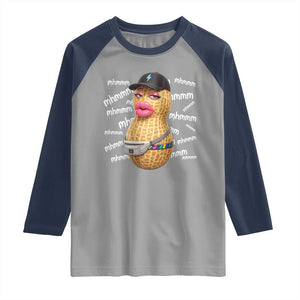 Funny Burnt Peanut Goop Raglan Shirt Mhmmm Goop Bungulato TS14 Sport Gray Navy Print Your Wear