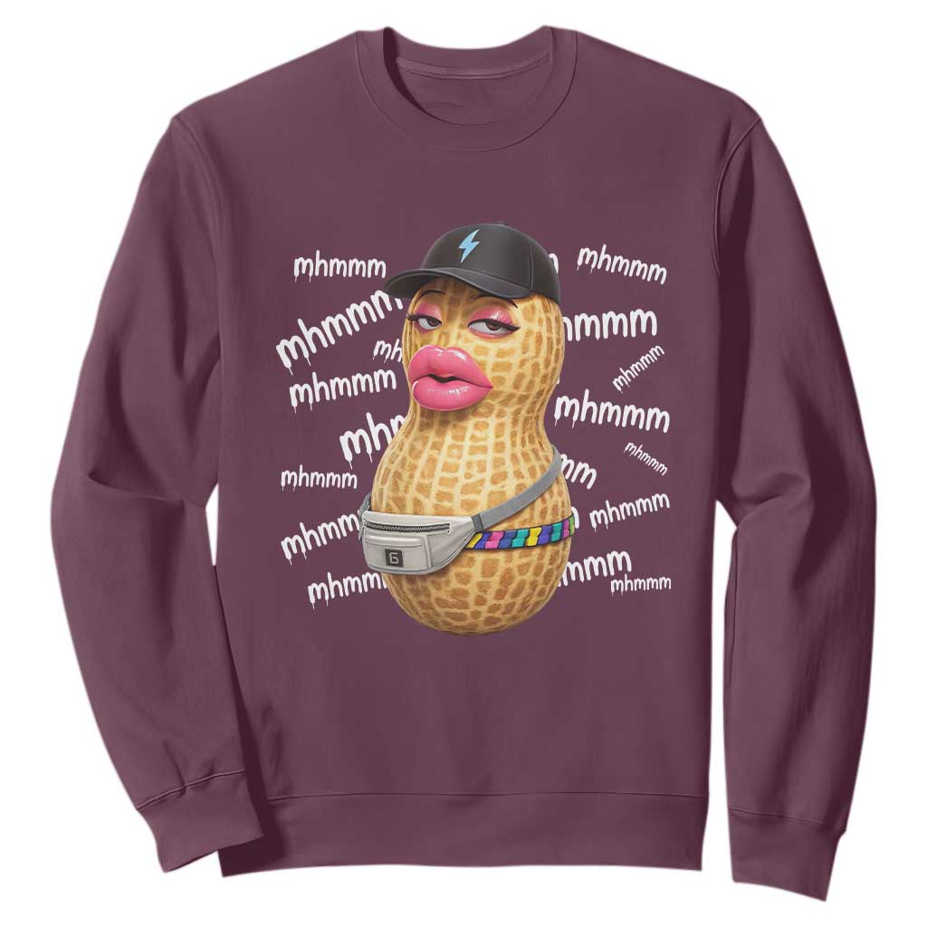 Funny Burnt Peanut Goop Sweatshirt Mhmmm Goop Bungulato TS14 Maroon Print Your Wear