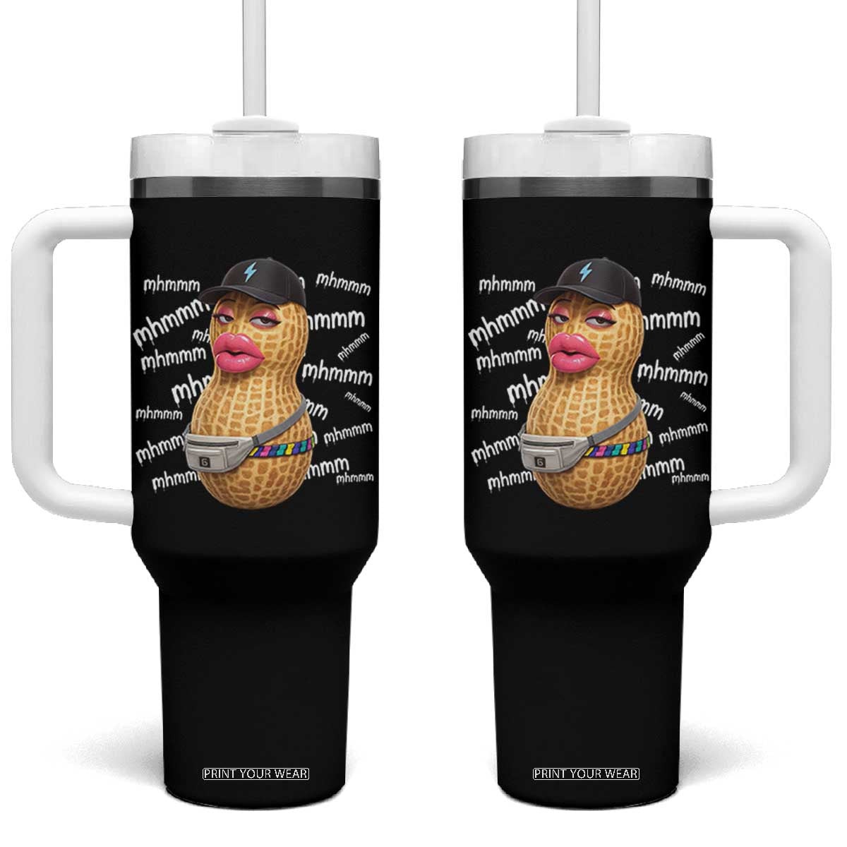 Funny Burnt Peanut Goop Tumbler With Handle Mhmmm Goop Bungulato TS14 One Size: 40 oz Black Print Your Wear
