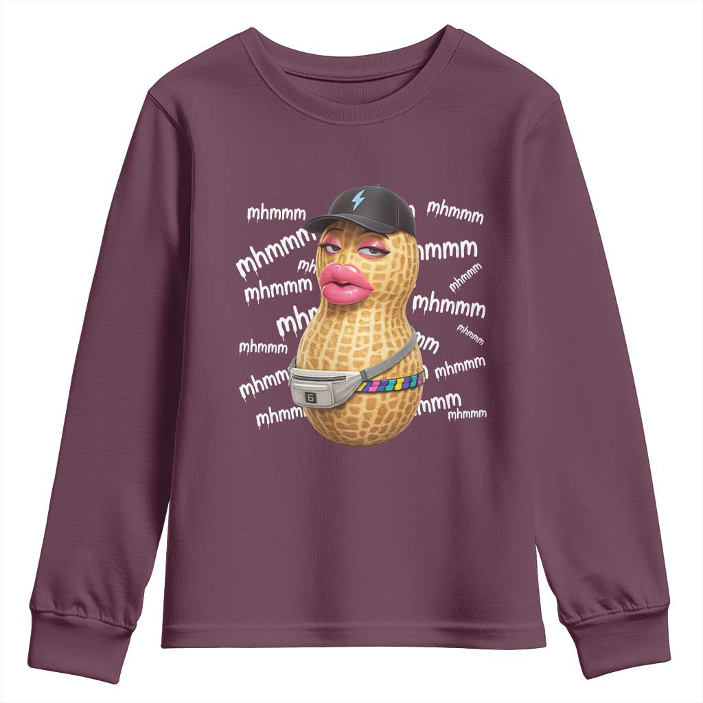 Funny Burnt Peanut Goop Youth Sweatshirt Mhmmm Goop Bungulato TS14 Maroon Print Your Wear