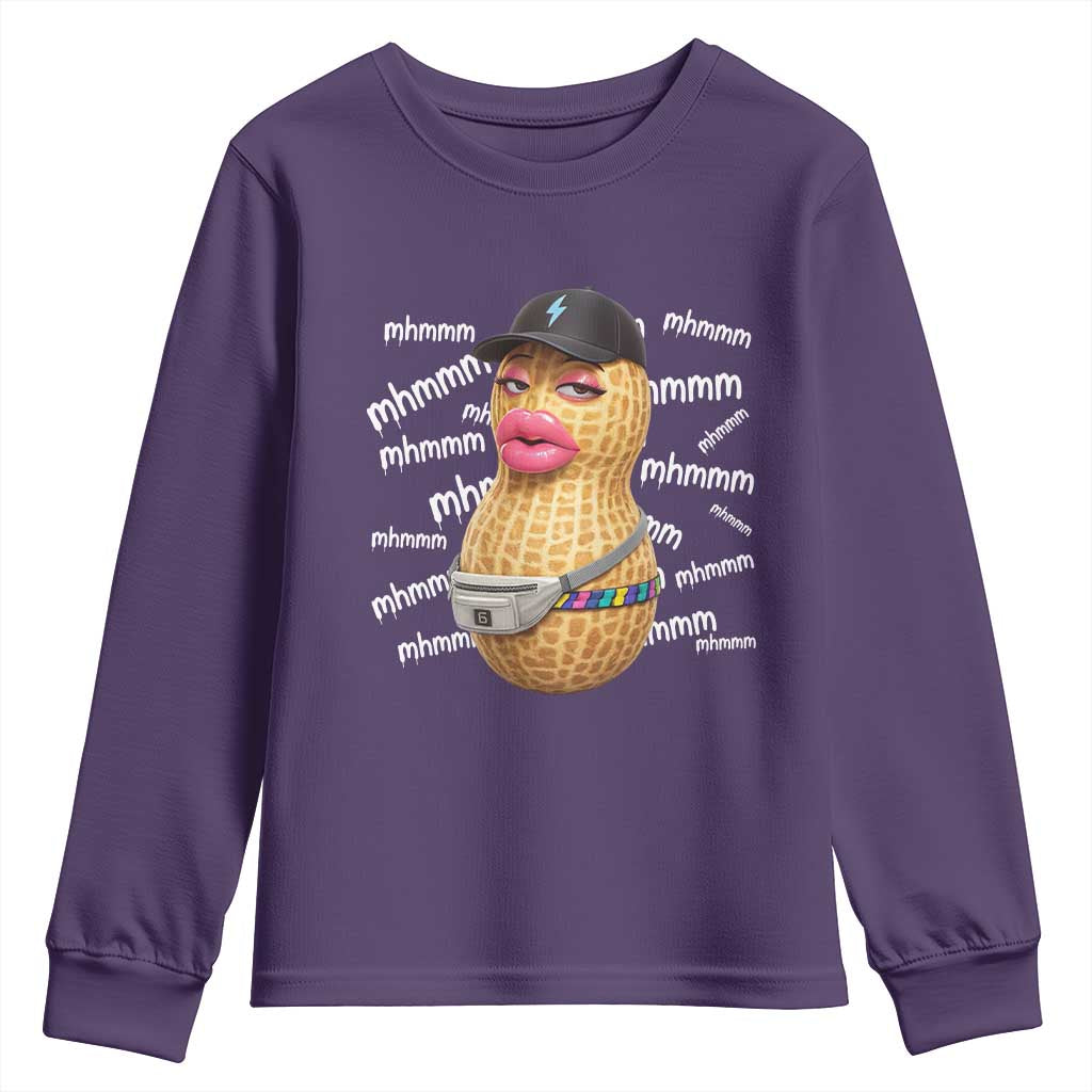 Funny Burnt Peanut Goop Youth Sweatshirt Mhmmm Goop Bungulato TS14 Purple Print Your Wear