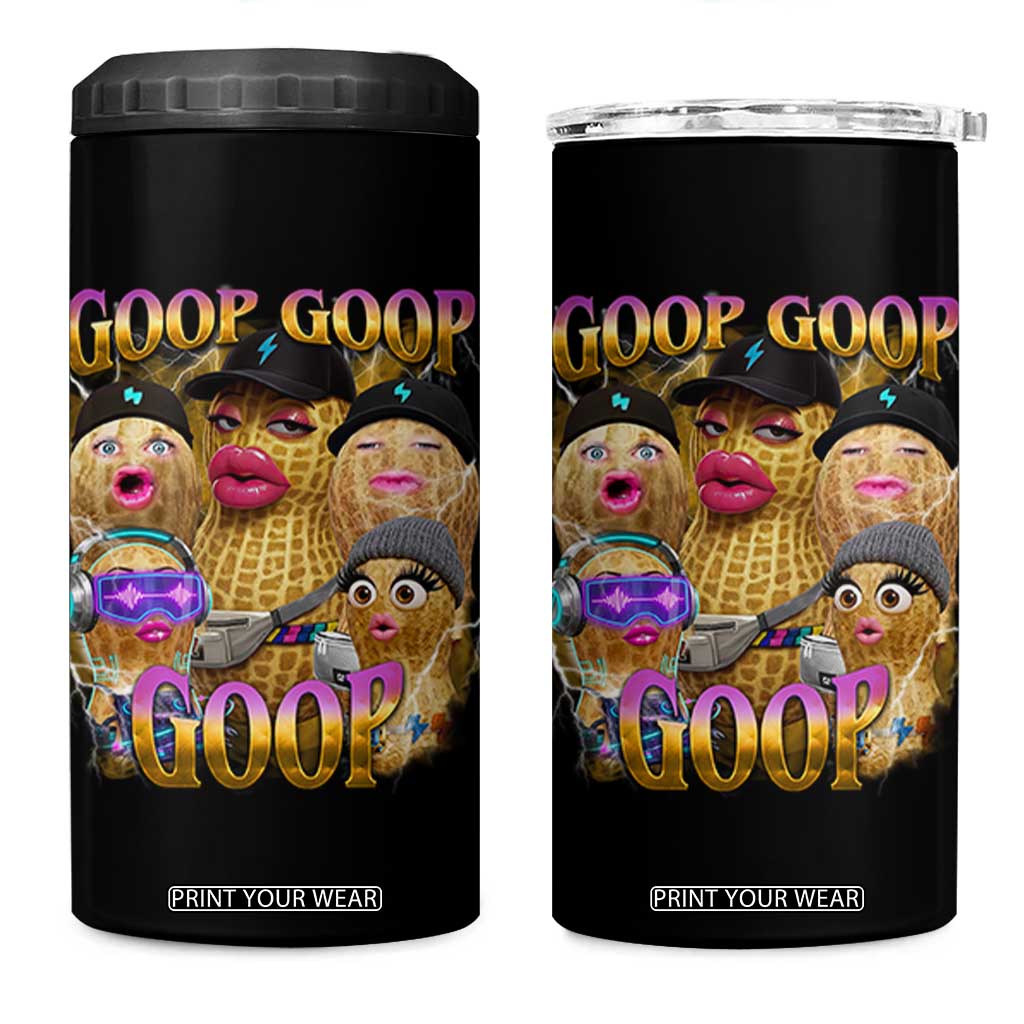 Funny Burnt Peanut Goop 4 in 1 Can Cooler Tumbler Bungulato 90s Bootleg Meme Trendy TS14 One Size: 16 oz Black Print Your Wear
