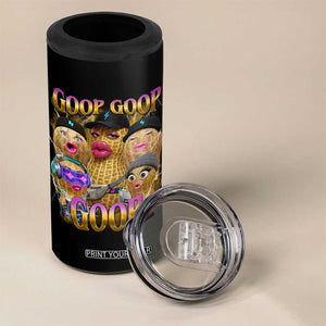Funny Burnt Peanut Goop 4 in 1 Can Cooler Tumbler Bungulato 90s Bootleg Meme Trendy TS14 Print Your Wear