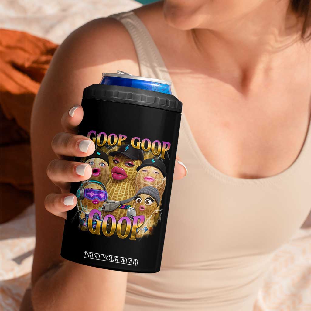 Funny Burnt Peanut Goop 4 in 1 Can Cooler Tumbler Bungulato 90s Bootleg Meme Trendy TS14 Print Your Wear