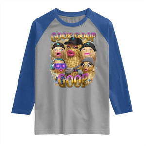 Funny Burnt Peanut Goop Raglan Shirt Bungulato 90s Bootleg Meme Trendy TS14 Sport Gray Royal Print Your Wear