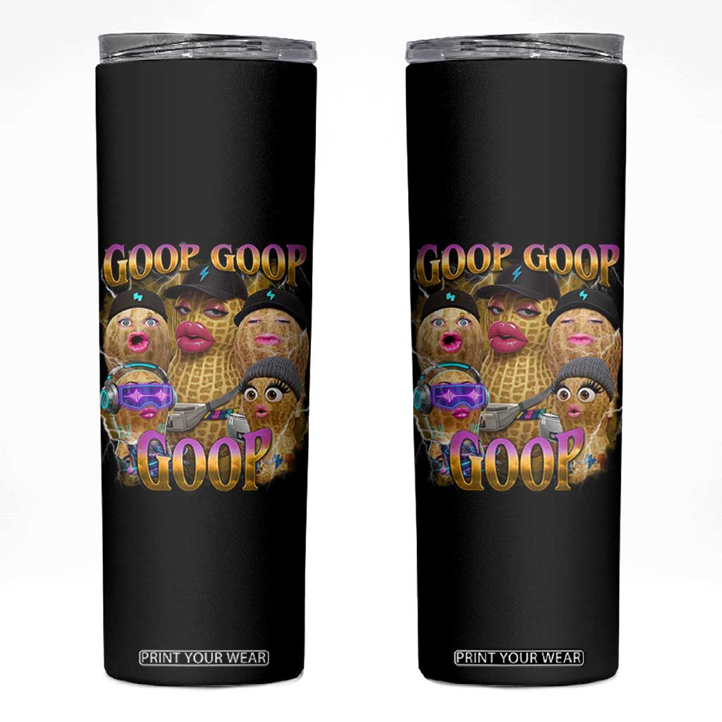 Funny Burnt Peanut Goop Skinny Tumbler Bungulato 90s Bootleg Meme Trendy TS14 Black Print Your Wear