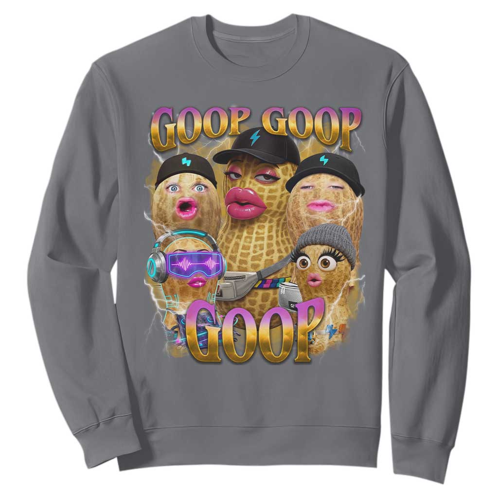 Funny Burnt Peanut Goop Sweatshirt Bungulato 90s Bootleg Meme Trendy TS14 Charcoal Print Your Wear