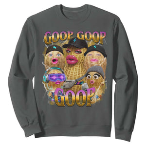 Funny Burnt Peanut Goop Sweatshirt Bungulato 90s Bootleg Meme Trendy TS14 Dark Heather Print Your Wear
