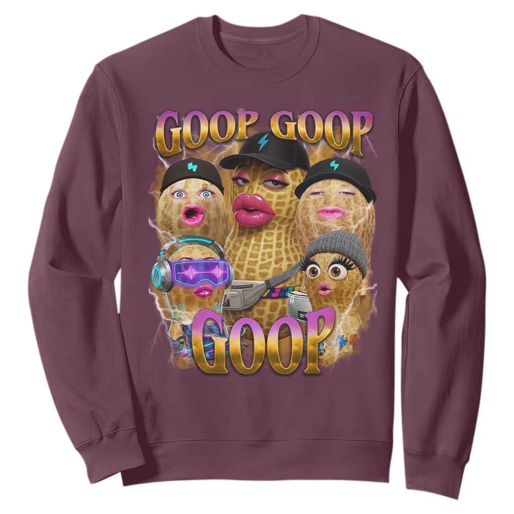 Funny Burnt Peanut Goop Sweatshirt Bungulato 90s Bootleg Meme Trendy TS14 Maroon Print Your Wear