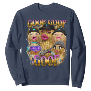 Funny Burnt Peanut Goop Sweatshirt Bungulato 90s Bootleg Meme Trendy TS14 Navy Print Your Wear