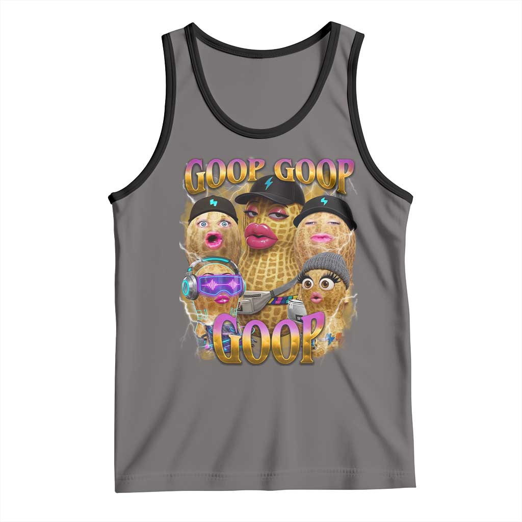 Funny Burnt Peanut Goop Tank Top Bungulato 90s Bootleg Meme Trendy TS14 Deep Heather Black Print Your Wear