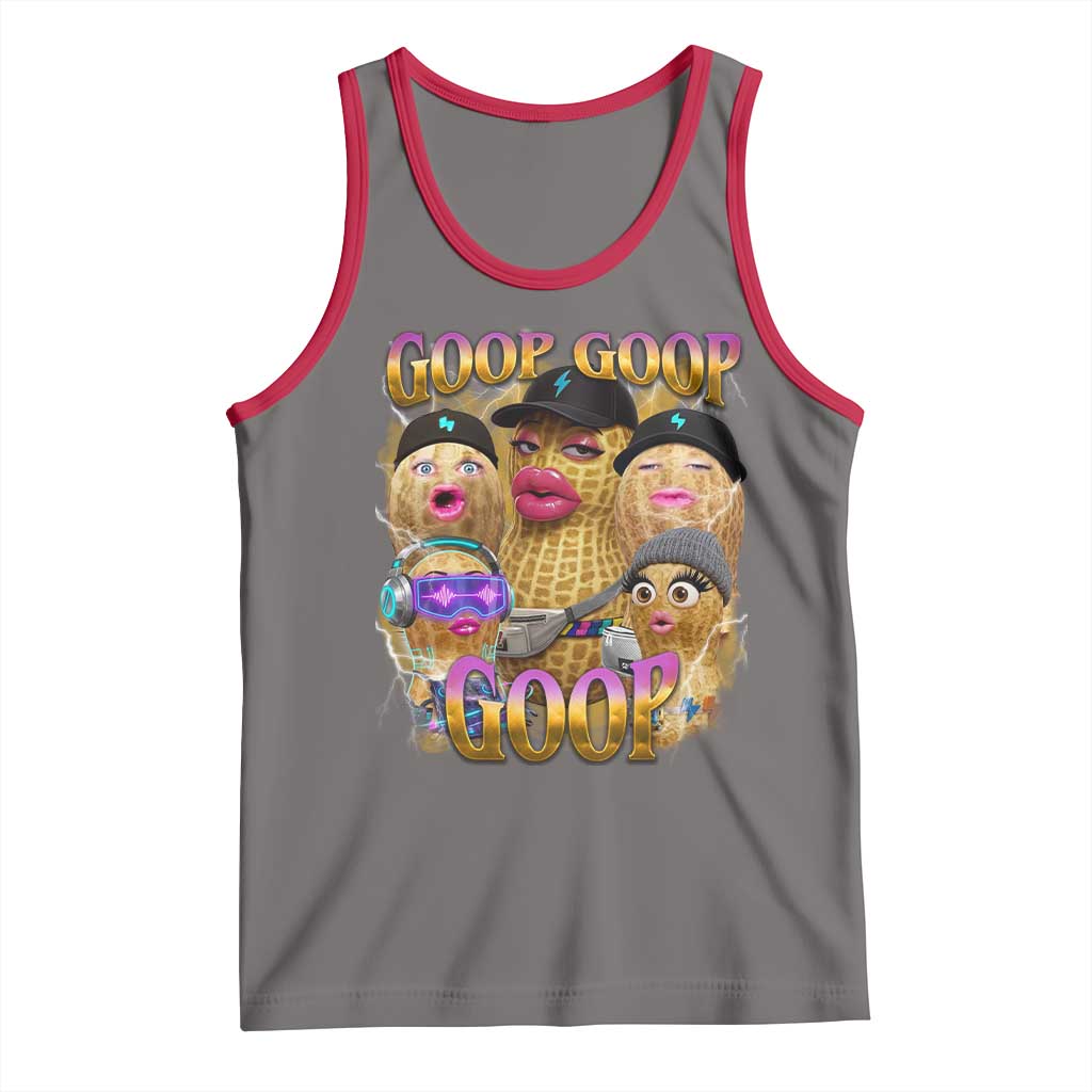 Funny Burnt Peanut Goop Tank Top Bungulato 90s Bootleg Meme Trendy TS14 Deep Heather Red Print Your Wear