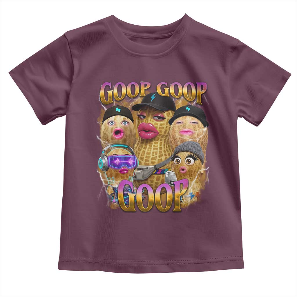 Funny Burnt Peanut Goop Toddler T Shirt Bungulato 90s Bootleg Meme Trendy TS14 Maroon Print Your Wear