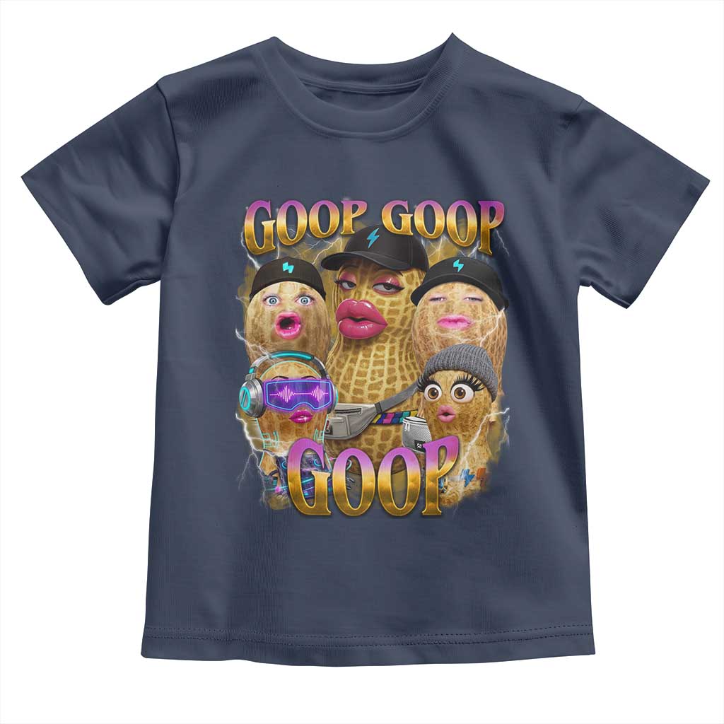 Funny Burnt Peanut Goop Toddler T Shirt Bungulato 90s Bootleg Meme Trendy TS14 Navy Print Your Wear