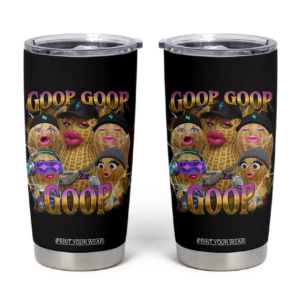 Funny Burnt Peanut Goop Tumbler Cup Bungulato 90s Bootleg Meme Trendy TS14 Black Print Your Wear