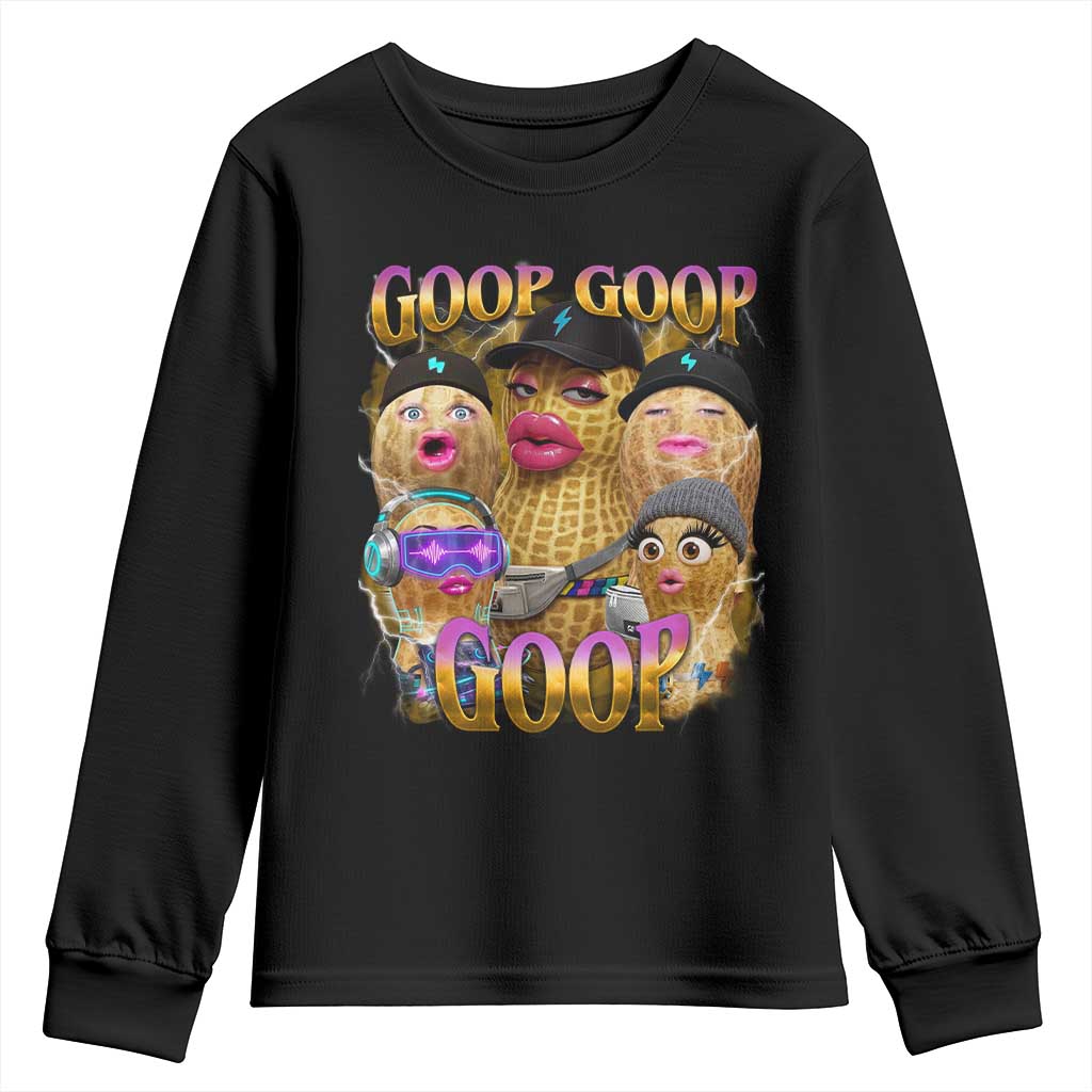 Funny Burnt Peanut Goop Youth Sweatshirt Bungulato 90s Bootleg Meme Trendy TS14 Black Print Your Wear
