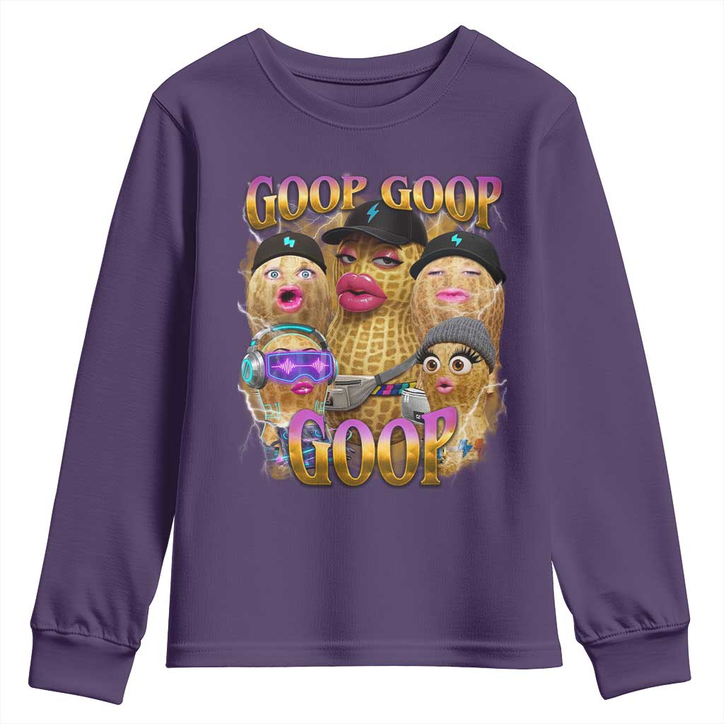 Funny Burnt Peanut Goop Youth Sweatshirt Bungulato 90s Bootleg Meme Trendy TS14 Purple Print Your Wear