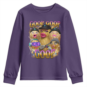 Funny Burnt Peanut Goop Youth Sweatshirt Bungulato 90s Bootleg Meme Trendy TS14 Purple Print Your Wear