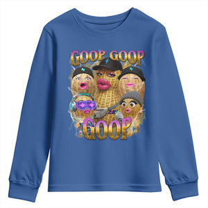 Funny Burnt Peanut Goop Youth Sweatshirt Bungulato 90s Bootleg Meme Trendy TS14 Royal Blue Print Your Wear