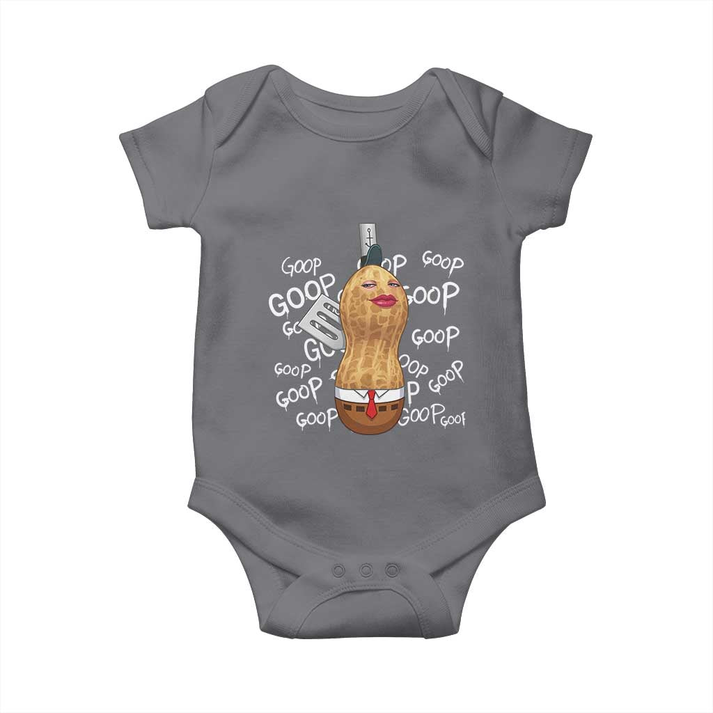 Funny Burnt Peanut Bungulator Baby Onesie Mhmmm Goop Goop TS14 Charcoal Print Your Wear