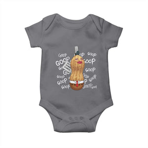Funny Burnt Peanut Bungulator Baby Onesie Mhmmm Goop Goop TS14 Charcoal Print Your Wear