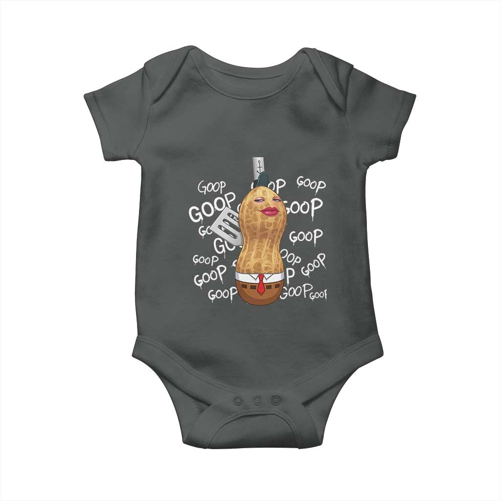Funny Burnt Peanut Bungulator Baby Onesie Mhmmm Goop Goop TS14 Dark Heather Print Your Wear