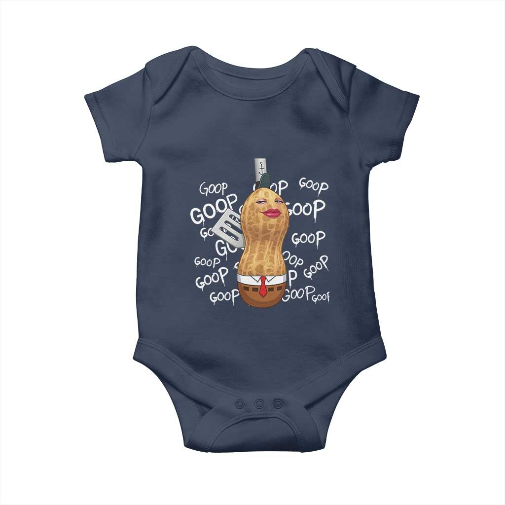 Funny Burnt Peanut Bungulator Baby Onesie Mhmmm Goop Goop TS14 Navy Print Your Wear