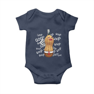 Funny Burnt Peanut Bungulator Baby Onesie Mhmmm Goop Goop TS14 Navy Print Your Wear