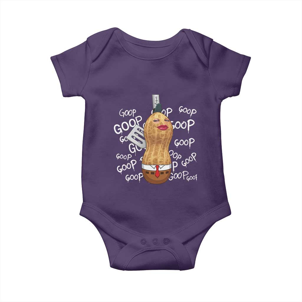 Funny Burnt Peanut Bungulator Baby Onesie Mhmmm Goop Goop TS14 Purple Print Your Wear