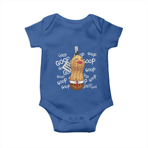 Funny Burnt Peanut Bungulator Baby Onesie Mhmmm Goop Goop TS14 Royal Blue Print Your Wear