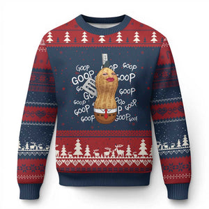 Funny Burnt Peanut Bungulator Ugly Christmas Sweater Mhmmm Goop Goop TS14 Navy Red Print Your Wear