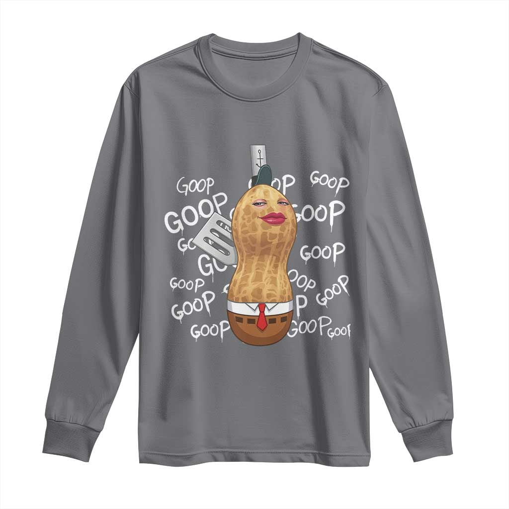 Funny Burnt Peanut Bungulator Long Sleeve Shirt Mhmmm Goop Goop TS14 Charcoal Print Your Wear