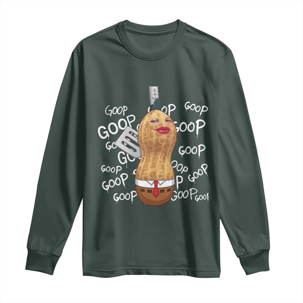 Funny Burnt Peanut Bungulator Long Sleeve Shirt Mhmmm Goop Goop TS14 Dark Forest Green Print Your Wear