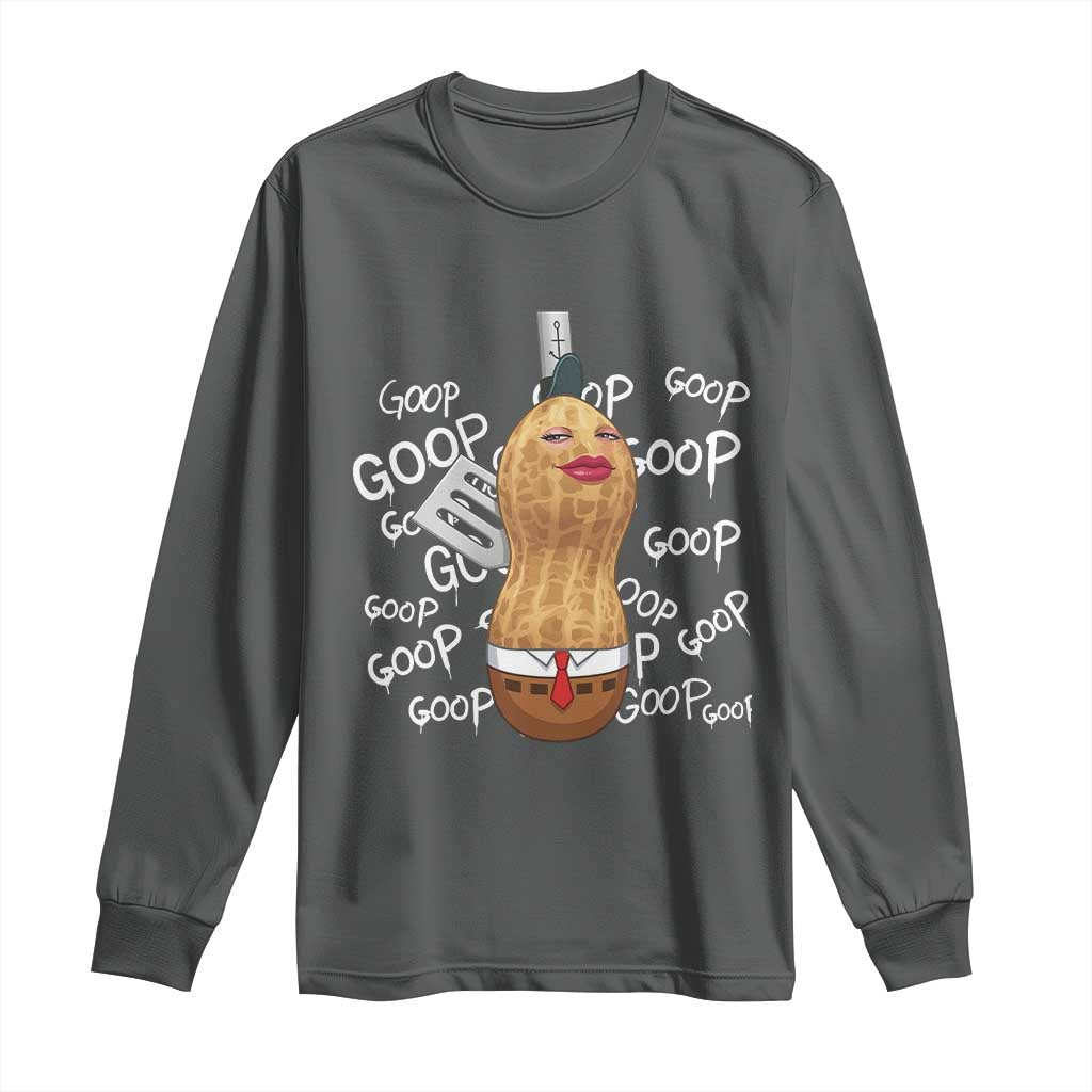 Funny Burnt Peanut Bungulator Long Sleeve Shirt Mhmmm Goop Goop TS14 Dark Heather Print Your Wear