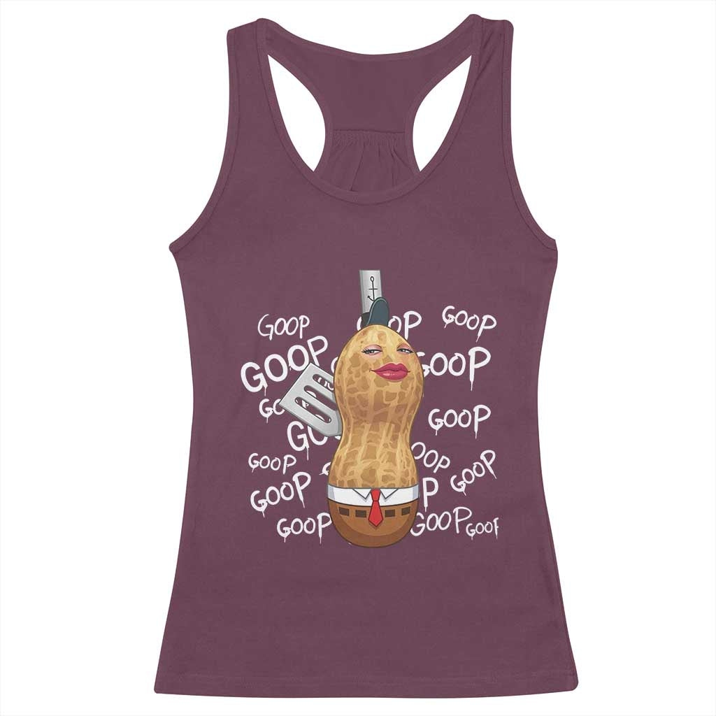 Funny Burnt Peanut Bungulator Racerback Tank Top Mhmmm Goop Goop TS14 Maroon Print Your Wear