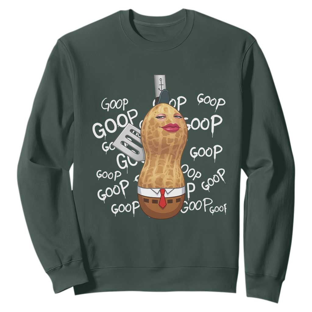 Funny Burnt Peanut Bungulator Sweatshirt Mhmmm Goop Goop TS14 Dark Forest Green Print Your Wear